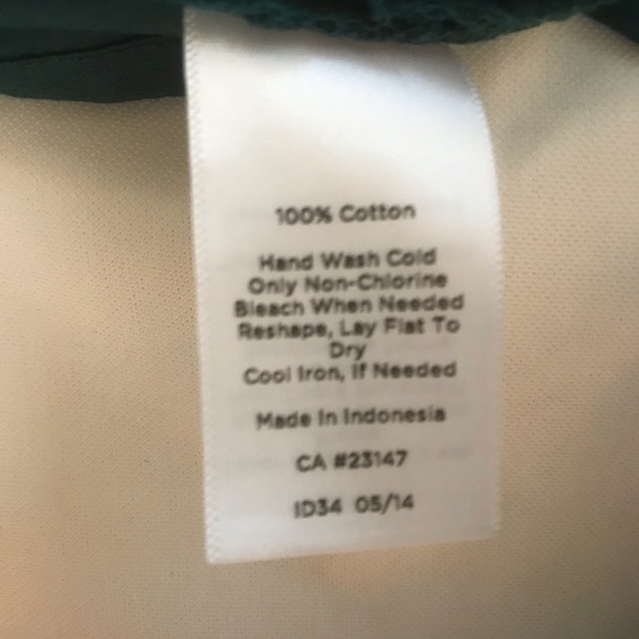 Talbots Pine Green 3/4 Length Sleeves Lace Top - Picture 7 of 7